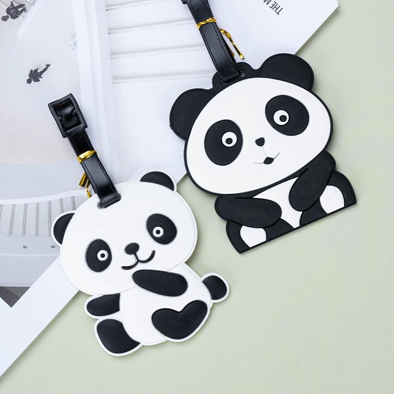 Panda Cartoon PVC Luggage Tag - Creative Travel Boarding Pass for Suitcase