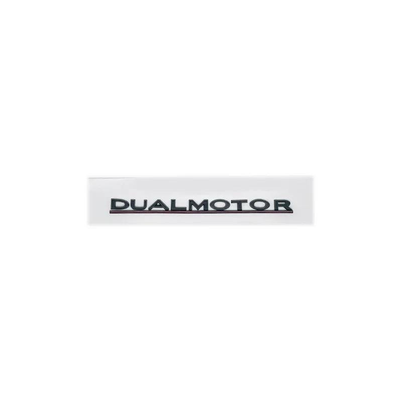 E2 DUAL MOTOR Underlined Letters Emblem for TESLA Model 3 Y S X Car Styling Refitting Trunk Badge Sticker Chrome Black Accessories