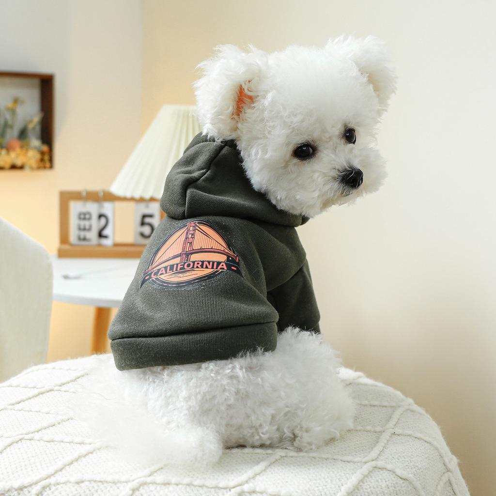 Pet circle pet clothes, dog clothing, white body plush baby, ash sweatshirt