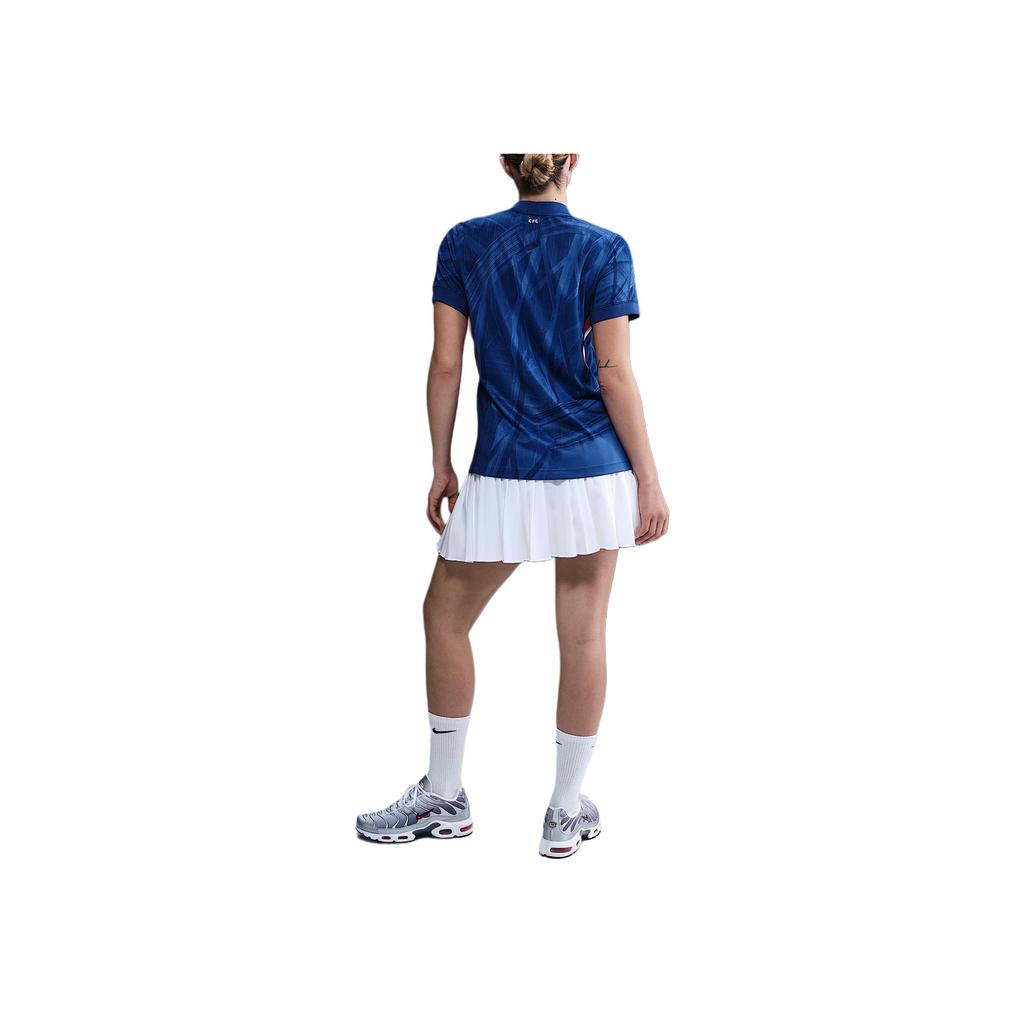 Nike Dri-FIT Soccer Chelsea FC SS25 2025/26 Stadium Home Short Sleeve Football Shirt Women Tops Rapid-Blue White Speed-Red HJ5093-496