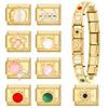 Vintage Golden Charm Zircon Butterfly Bow Cat Flower Italian Charm Links Fit 9MM Stainless Steel Bracelet Women DIY Making Gift