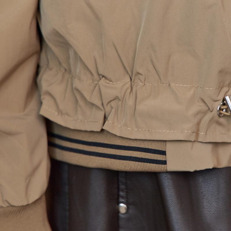 MAXZA Stripe Banding Shirring String High Neck Jumper Ze10qj007nh