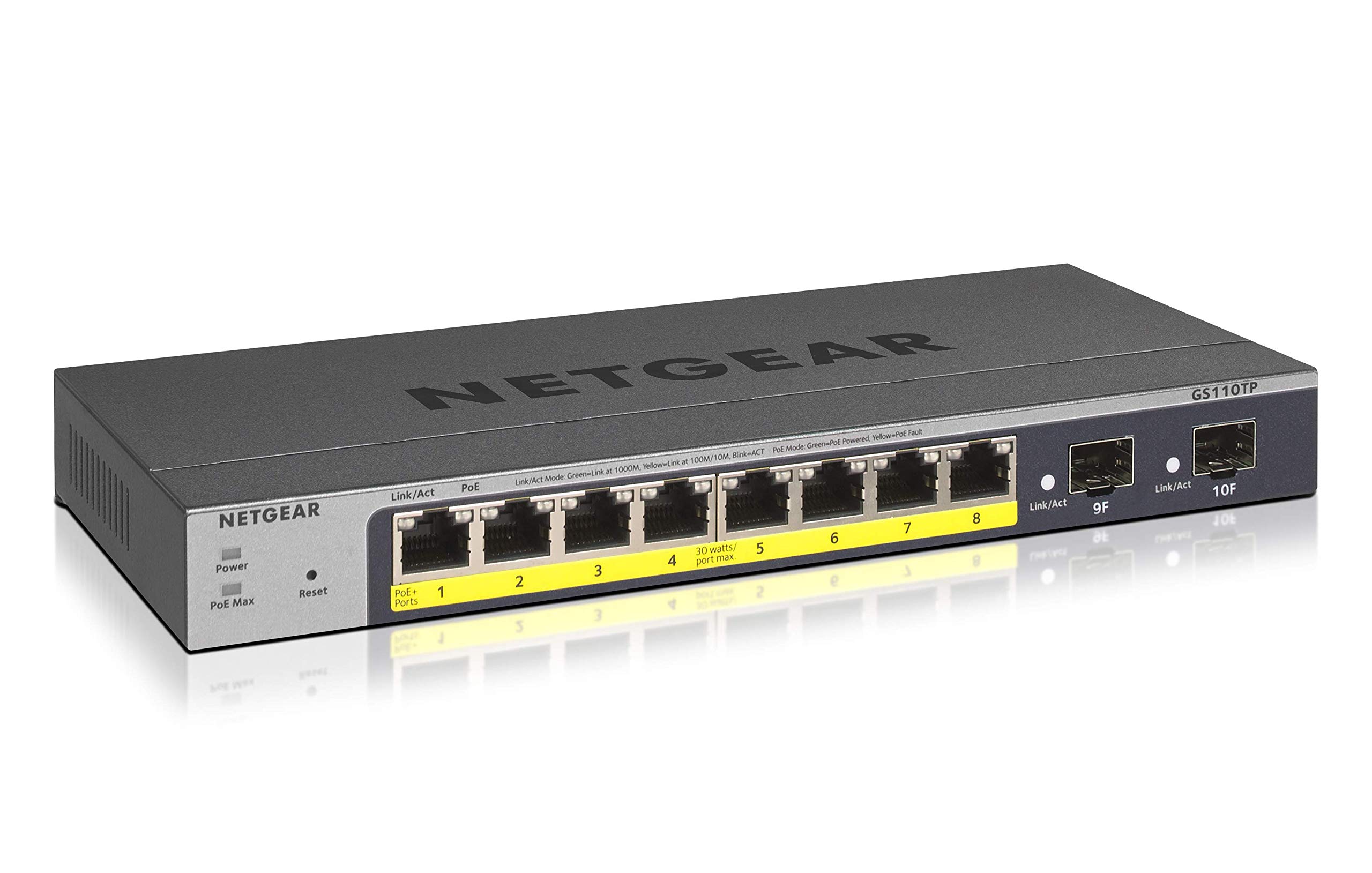 

NETGEAR Switching Hub, 8 портів, 1G, металевий корпус, безшумний безвентиляторний обмежена довічна гарантія на обладнання, розумний комутатор із хмарним управлінням [Оригінальний продукт] срібний