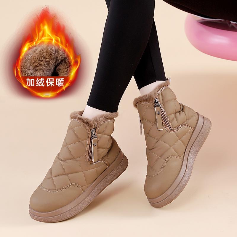 Snow boots women's 2025 new winter velvet thickened warm high-top boots platform cotton shoes snow boots DY8888