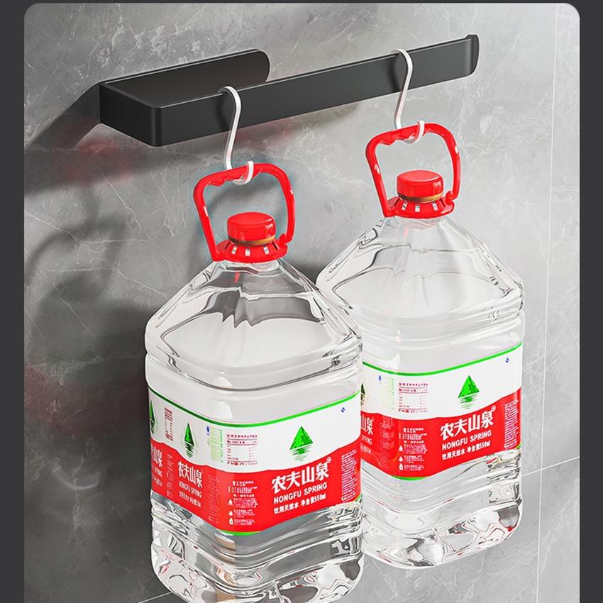 HeMu Bathroom aluminum towel rod bathroom roll paper rack towel rack without punching face towel storage storage tissue rack