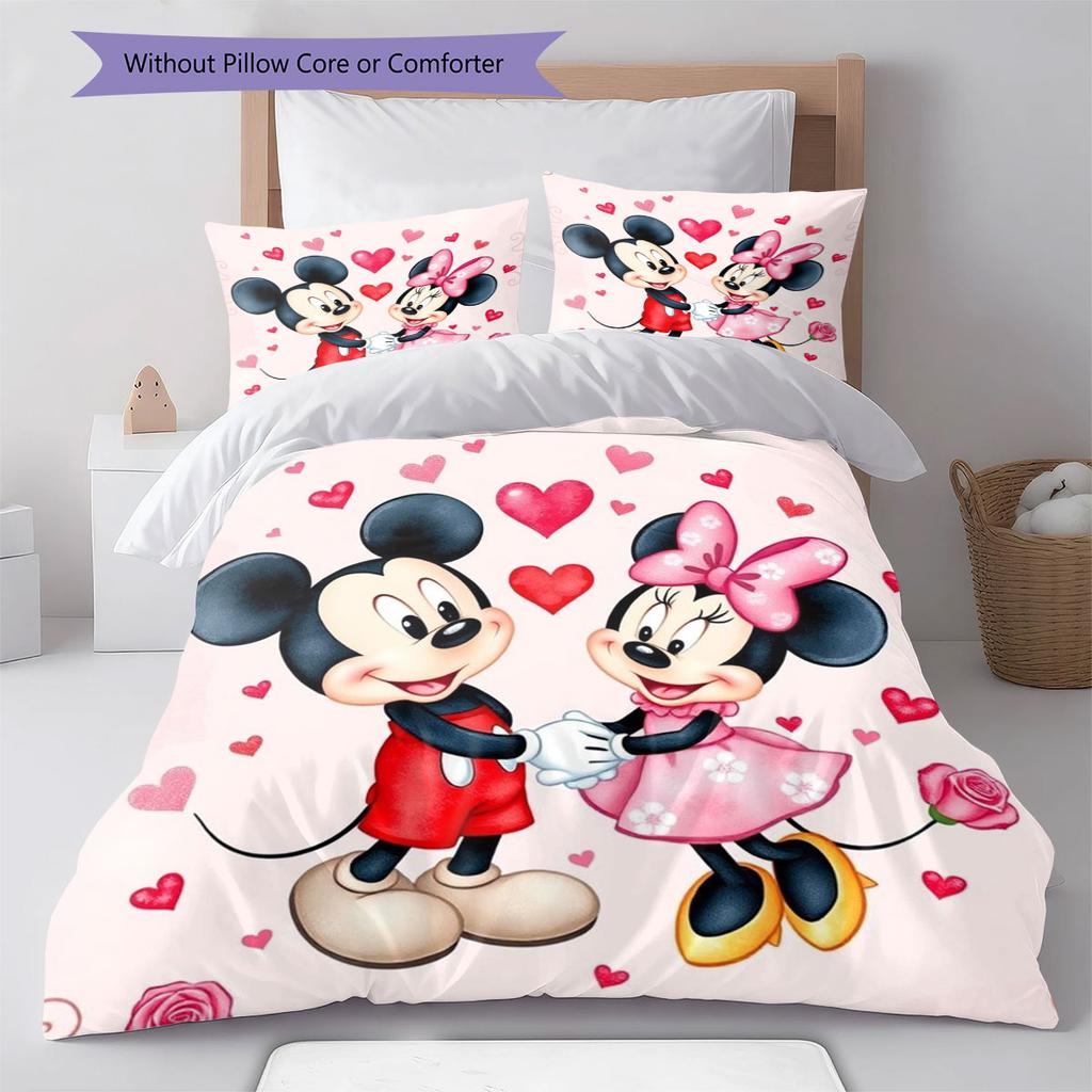 Retro American Comic Book Style Mickey Mouse Themed Pattern The Perfect Choice for Decorating A Child's Bedroom Warm Bedding Set