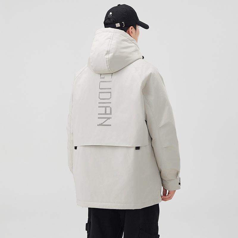 Winter Trend Mountain Charge Down Jacket Men'S Light 90 White Duck Down Hooded Jacket American Casual Tooling Jacket