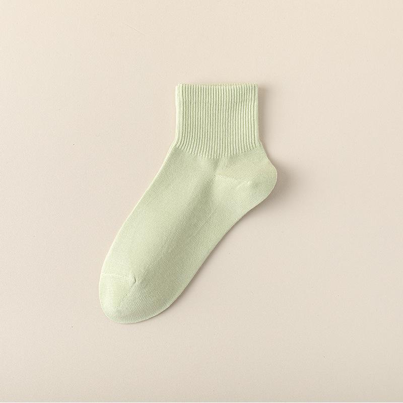 Damen Frühling und Sommer Stil Reine Farbe Alle Arten von Lässigen Atmungsaktiven College Stil Baumwoll Kurzsocken