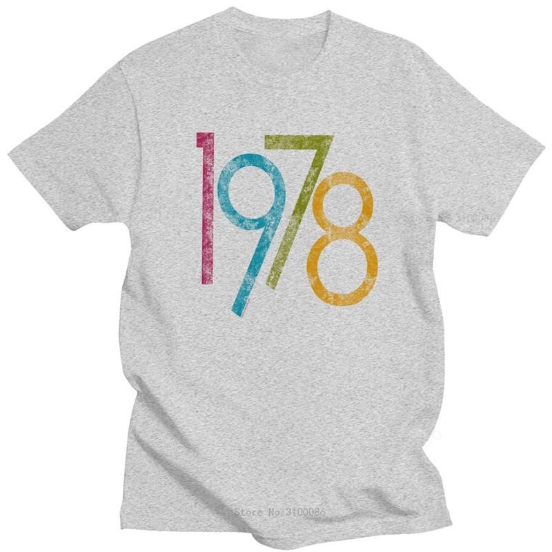 Colorful Vintage 1978 T Shirt for Men Pure Cotton Urban 42 Years Old T-shirt  Short Sleeve 42nd Birthday Gift Tee Tops Clothing