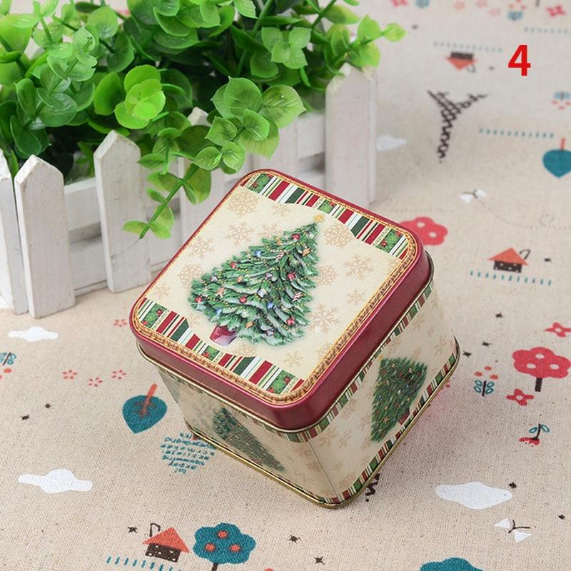 Christmas Candy Tin Box Cartoon Candy Jar Xmas Snowman Box Tea Storage Organizer Metal Box Christmas Gift Box Packaging