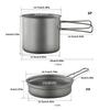 Metal Camping Pots Outdoor Cooking Pots with Folding Handle Camping Cookware for Camping Hiking Picnic Travel