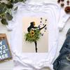 Rainbow Ballet Dancer Print T Shirt Girls Gymnast Lover Tshirt Unisex Watercolor Flowers Tshirt Femme Summer Short Sleeve Tops