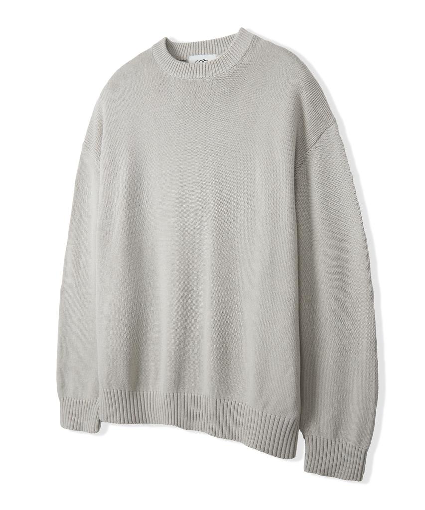 COSTUME O’CLOCK [Renewal Ver.] Soft Cotton Crew Neck Knit Vintage Brown Cooskt008Vbrown
