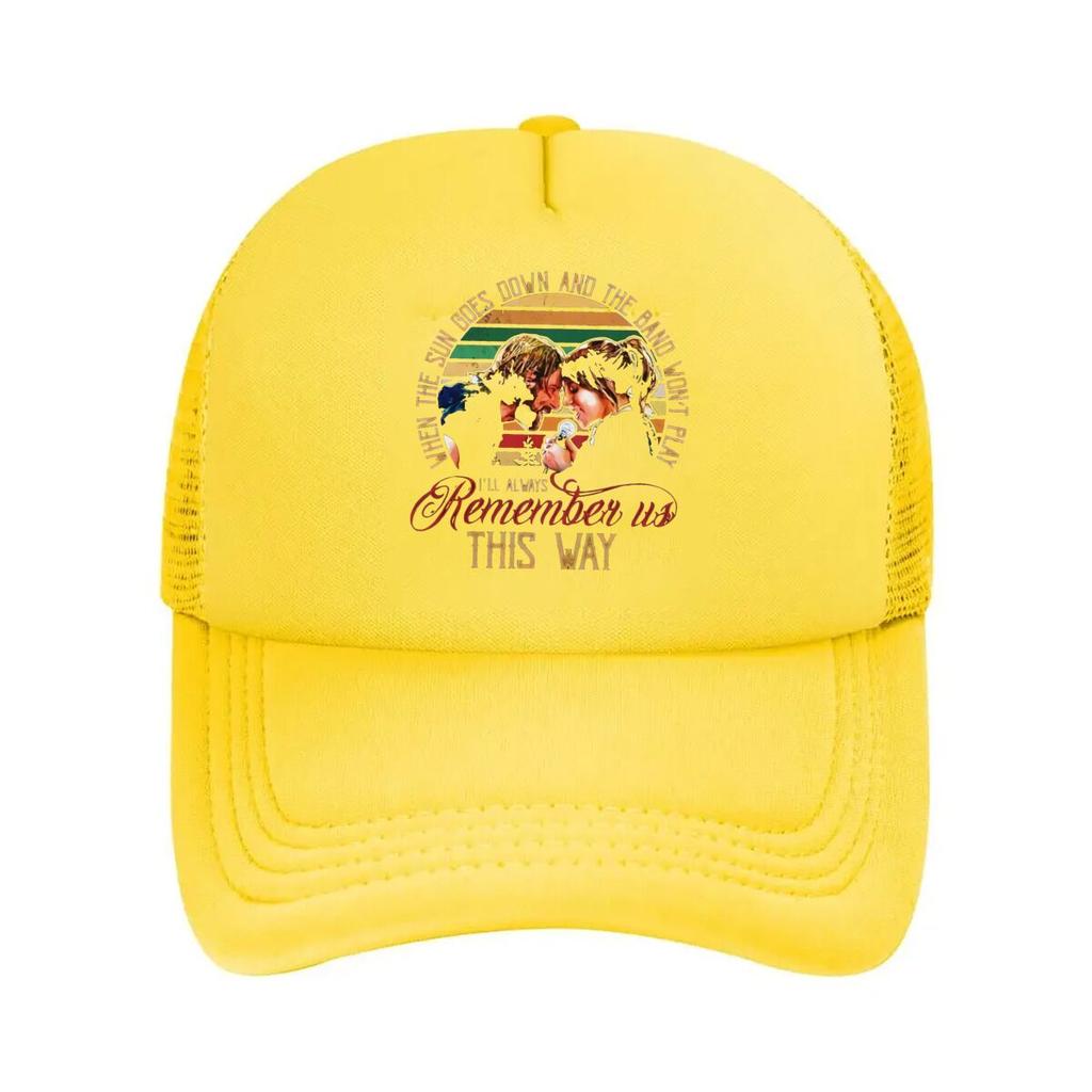 Remember Us This Way Art Design Mesh Baseball Cap Casual Hat Outdoor For Womens Unisex FeUnisex