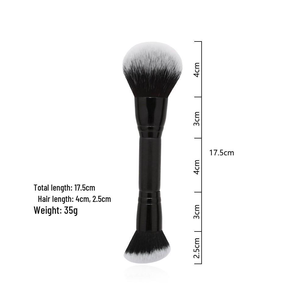 Dual-Ended Foundation and Concealer Brush - Multi-use Blush, Contour, and Nose Shadow Makeup Tool