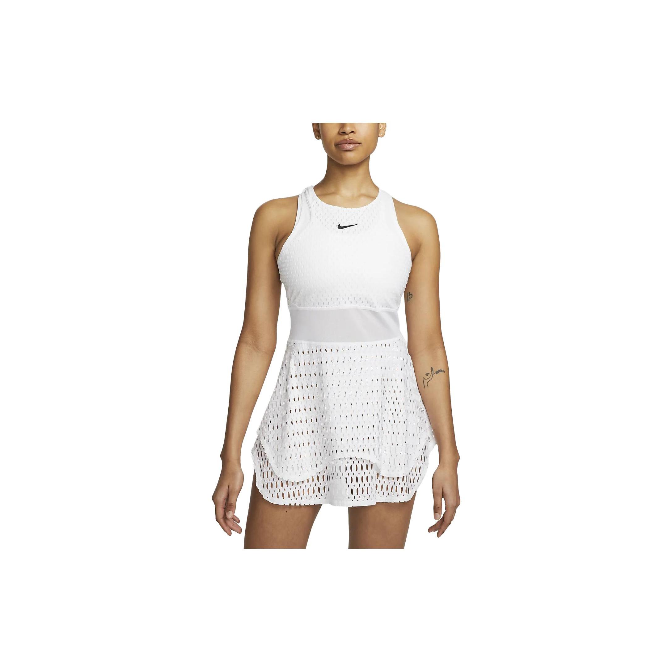 

New Nike Court Dri-Fit Slam Women s Sleeveless Tennis Dress White DV3040-100 XL