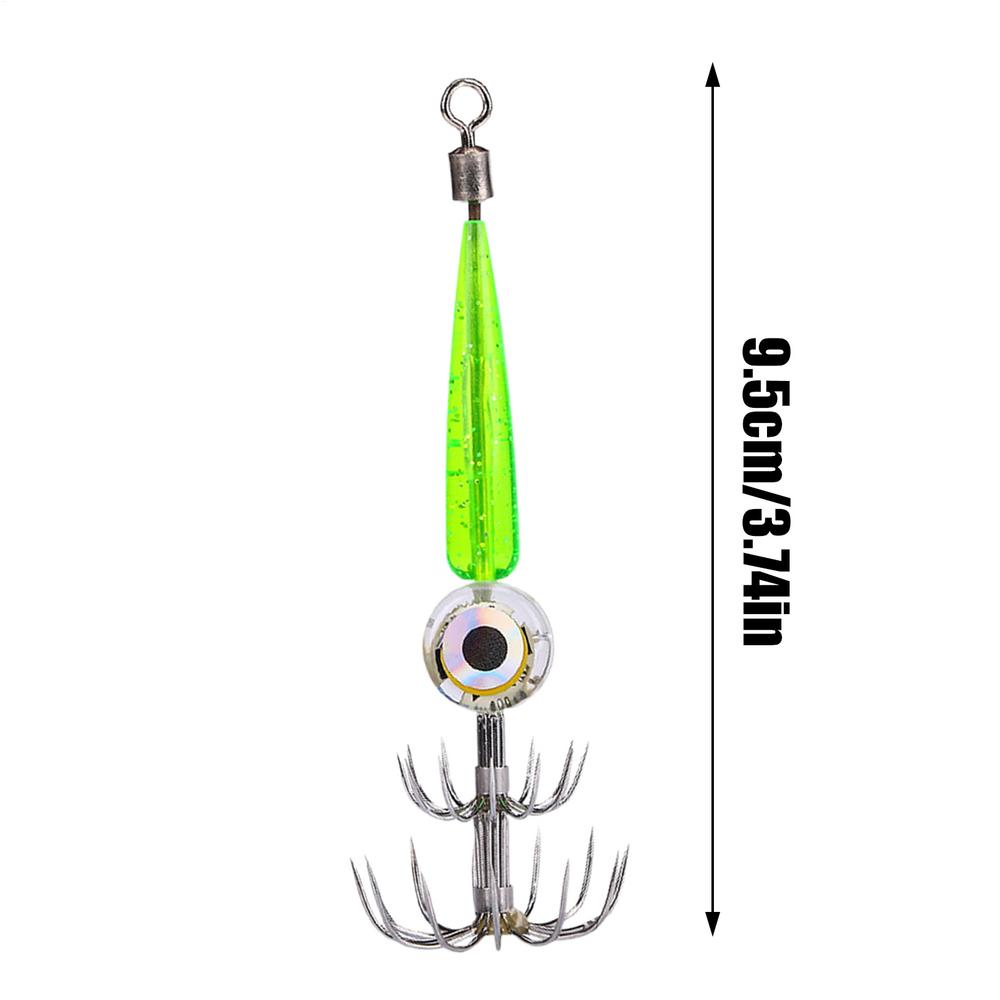 LED Waterproof Fishing Lure Light Squid Jigs Saltwater Glow Squid Hook Squid Jig Hook Kit Electronic Squid Lure Light Hook Kit