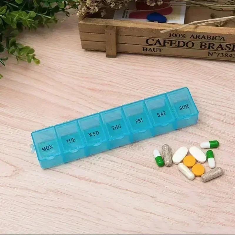1PC New Weekly Portable Travel Pill Cases Box 7Days Organizer 7Grids Pills Container Storage Tablets Vitamins Medicine Fish Oils