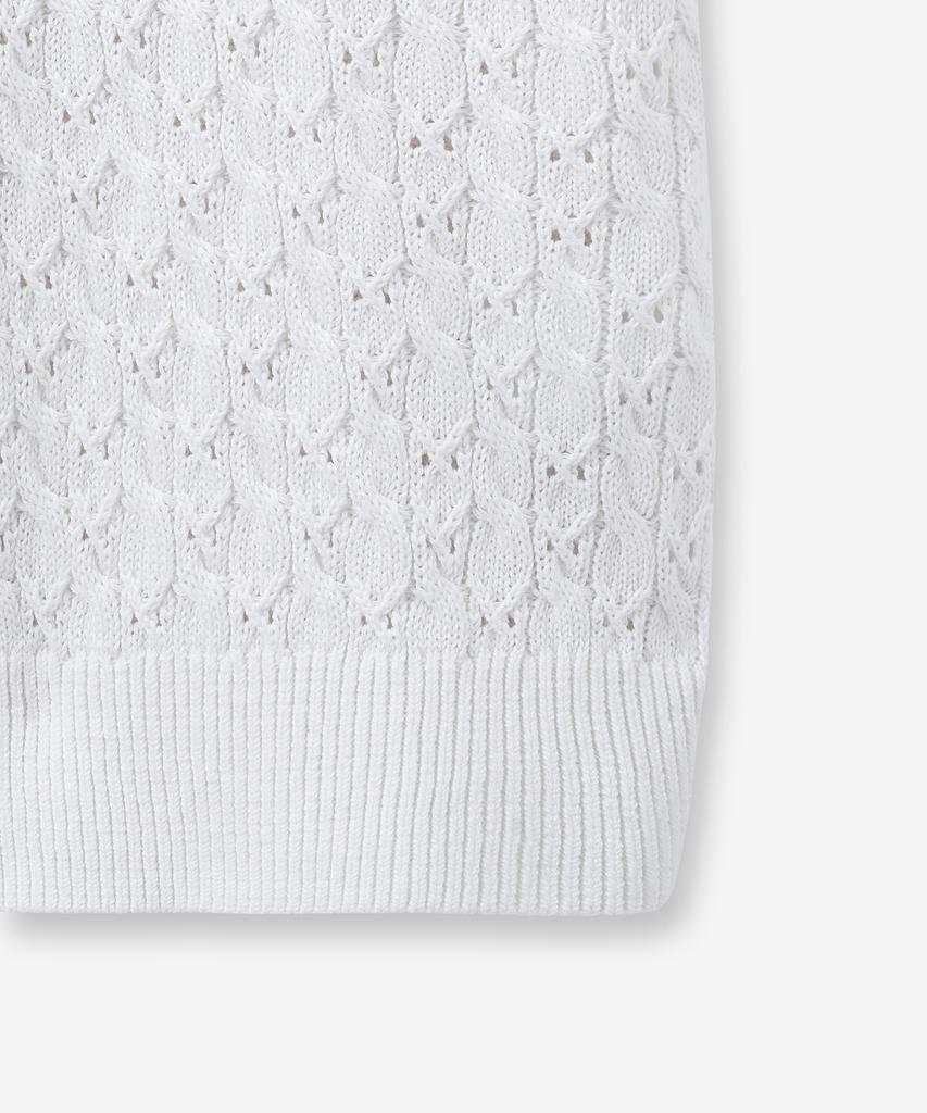MINAV Strong Cotton Cable Punch Collar Knit [Ivory]