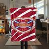 1PC Heart Football Custom Name Patterned Flannel Blanket Suitable For All Seasons For Home Decor Warmth And Comfort Gifts Holiday Present