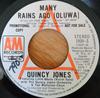 7inch Record QUINCY JONES  Many Rains Ago Oluwa  Roots Medl 1909SPROMO AM Records 1977 Canada SoulFunk Used