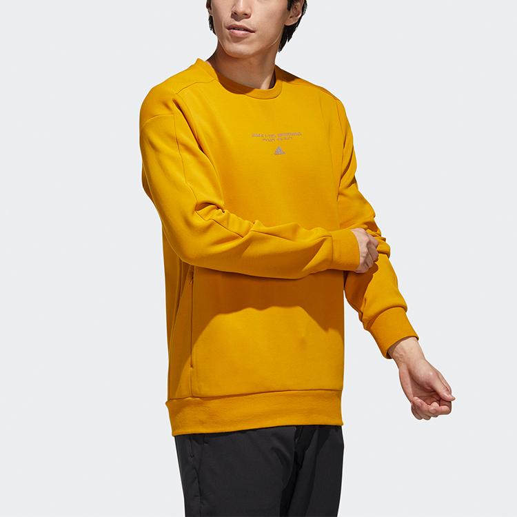 Adidas Bluza z okrągłym dekoltem w sportowym stylu Casual Męskie topy Han-Jade Biało-Złote GM4427