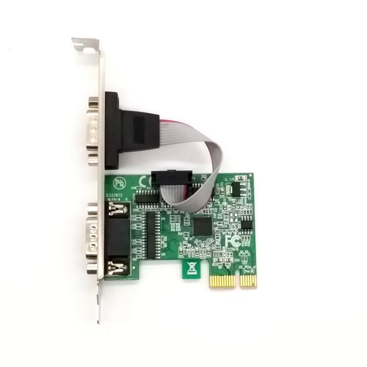 PCI-E To RS232 Dual Port Serial Card for PC Expansion, PCIe 9 Pin DB9 Serial Communication Adapter. Add 2 Serial Ports with This PCIe Card.