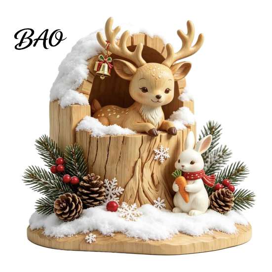 Retro Style Home Decor Fairy Tale Little Boy and Fox Wooden Figurine, Rustic Desktop Statue, Artistic Carved Handcrafted Statues Sculpture Ornament