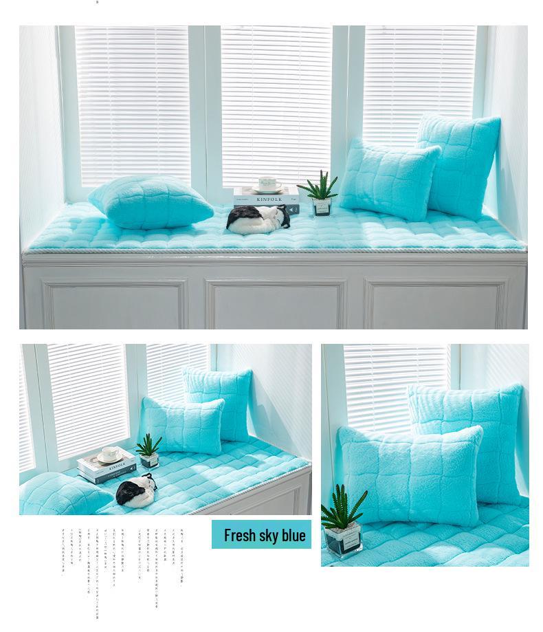 Yilanmeitu Plush Window Sill Cushion - Thick, Machine-Washable Tatami Mat for Bedroom & Balcony.