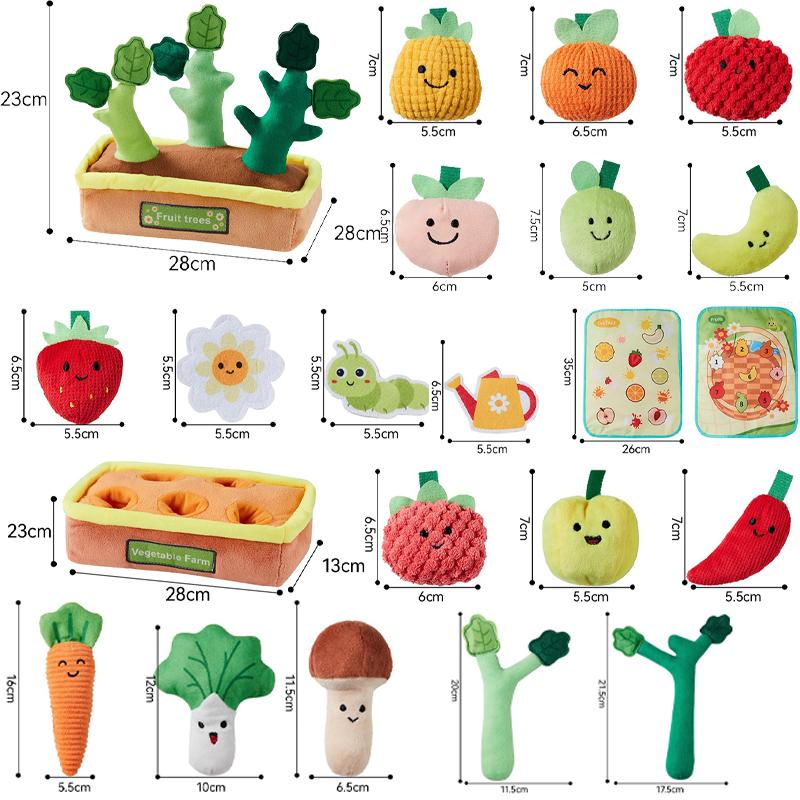 Dětská Montessori Simulační Tahání Mrkve Plyšová Hračka Ovoce Zelenina Sběr Tvarů Párovací Hra Hračka pro Interakci Rodič-Dítě Gif