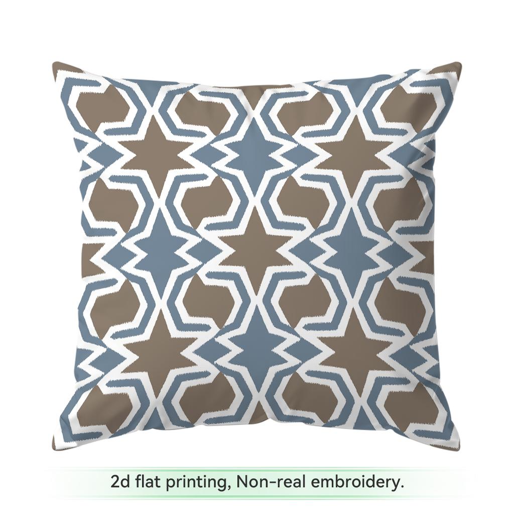 Pcs Morandi Blues Plant Geometric Patterns Singlesided Printed Cushion Coversuitable For Living Roombedroomcar Decoration