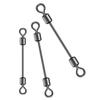 50pcs Solid Ring Fishing Swivel Connector Stainless Steel Double Rolling Durable Heavy Duty Ball
