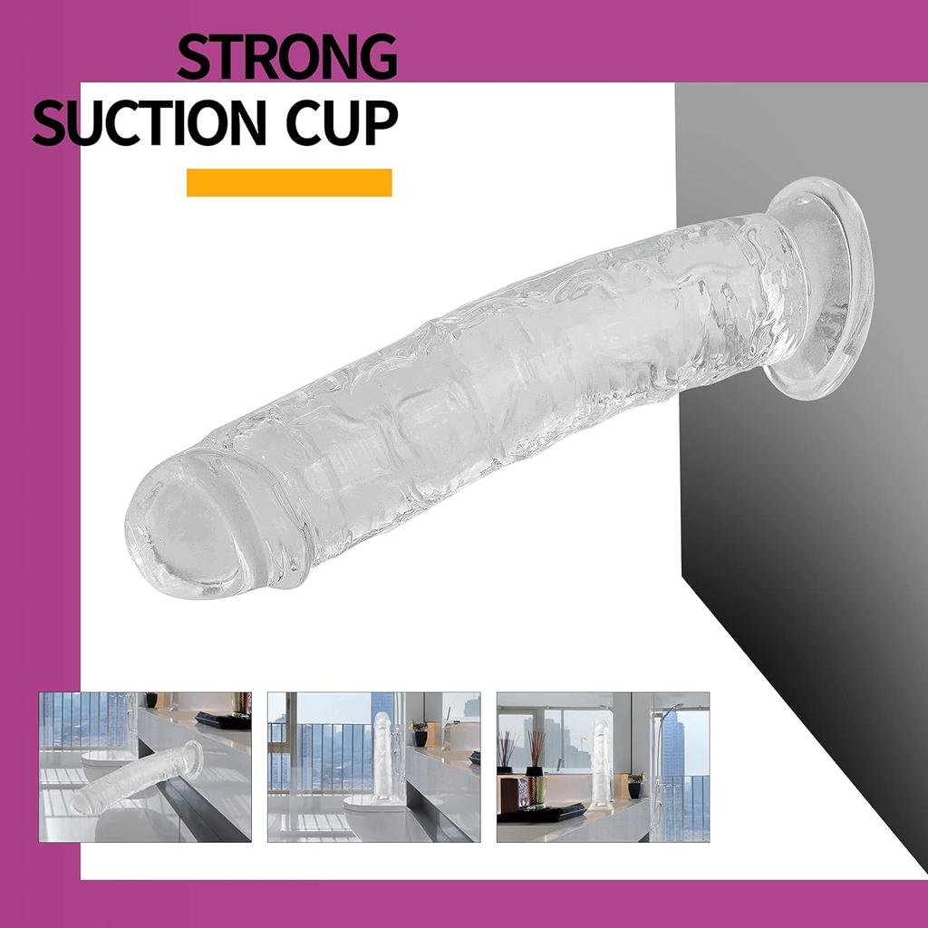 MoDi Realistic Dildo for Women Beginner Clear Dildo with Strong Suction Cup Hands-Free Play for Adult Sex Masturbator G Spot