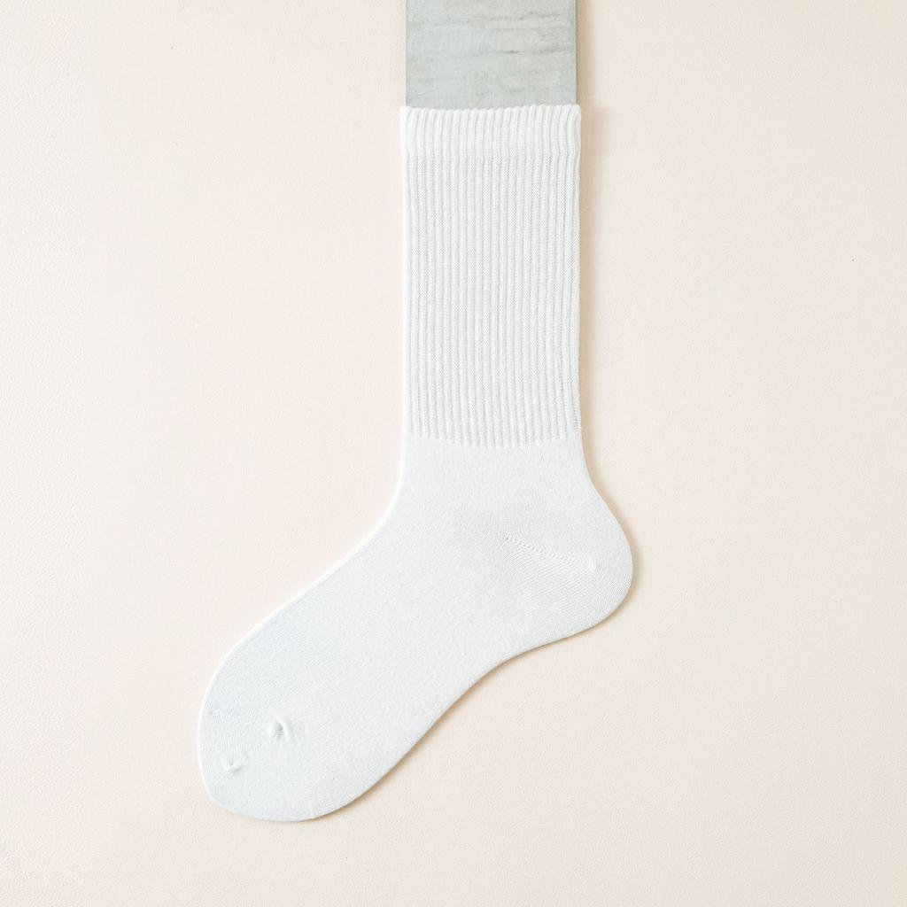 Female Autumn and Winter New Retro All-match Pure Color Cotton Tube Stack Socks