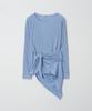 Meojiaenminggeul Iconic Pleats Wrap Scarf Blouse T (Blue)