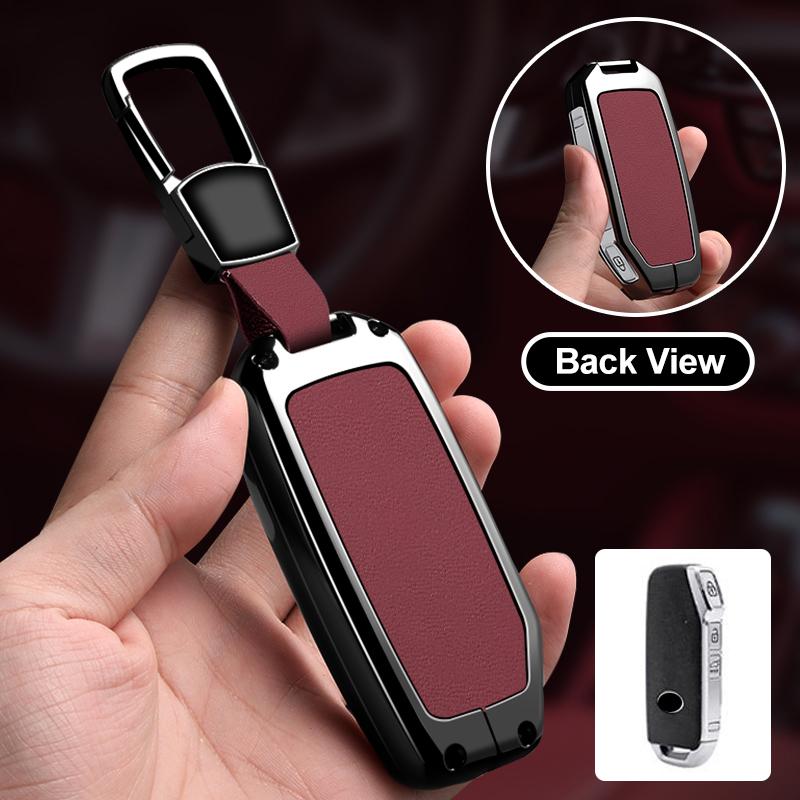 Zinc Alloy Leather Car Key Case Cover Shell Accessory For KIA Sportage R GT Stinger Sorento Ceed Cerato Forte Niro Soul Tellurid