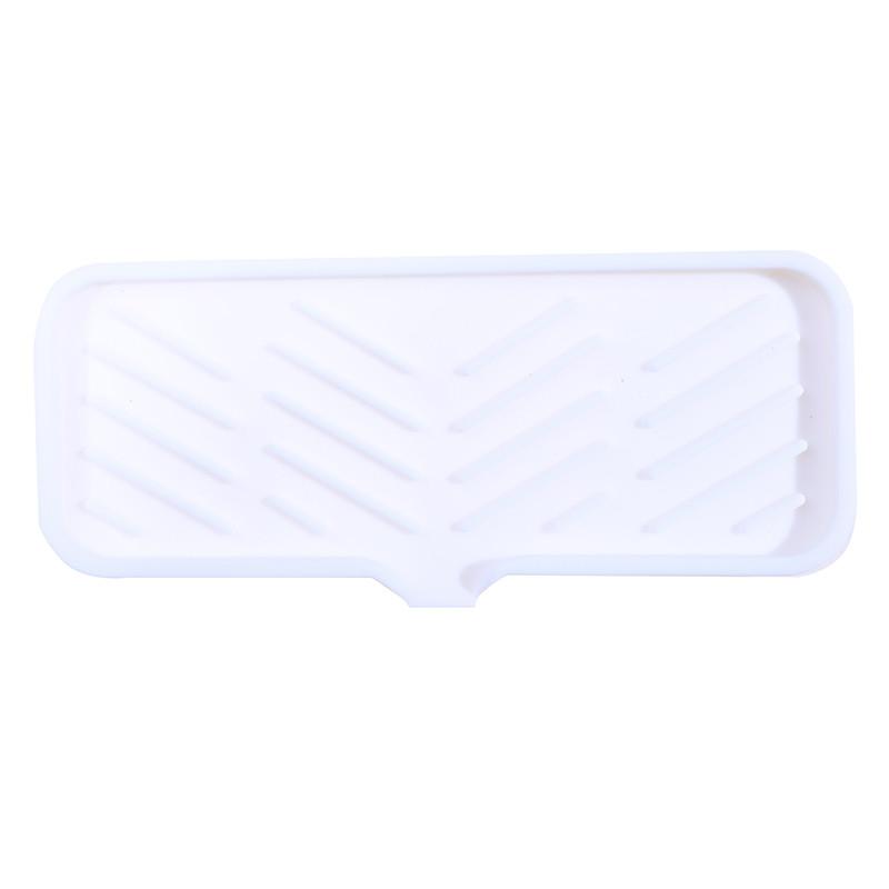 Self Draining Soap Bar Holder Silicone Kitchen Sink Soap Dish Sponge Tray Counter Caddy Organizer for Dish Soap Dispenser
