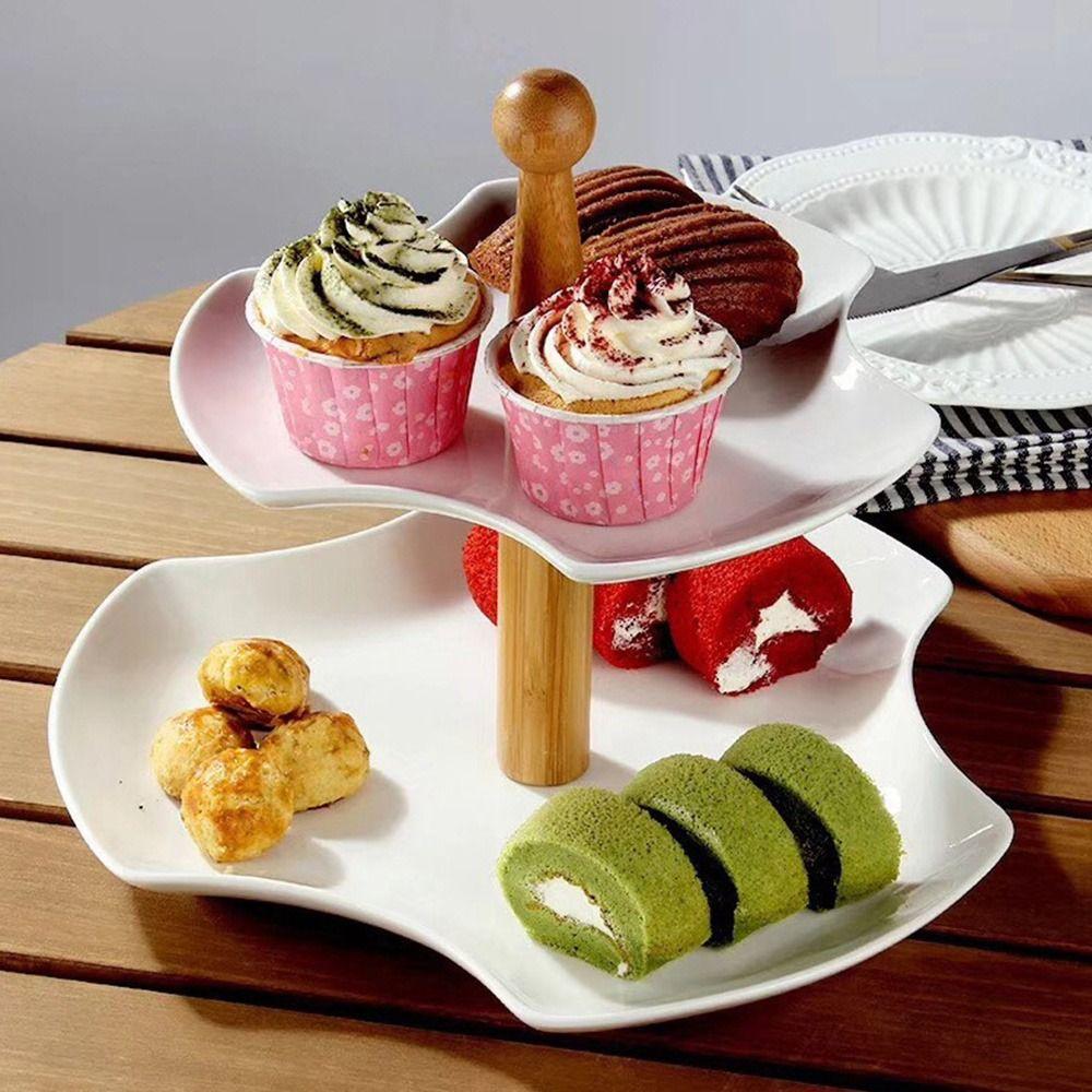 Wood Cake Plate Stand 3 Tier Desserts Holder New Tiered Tray Wedding Party