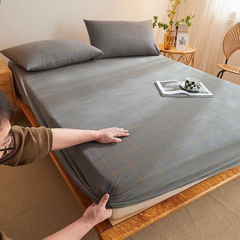 

100% хлопок, простыня из мытого хлопка, цельный 100% хлопок, покрывало для кровати, защитный чехол для матраса в общежитии, наволочка A pair of pillowcase серый