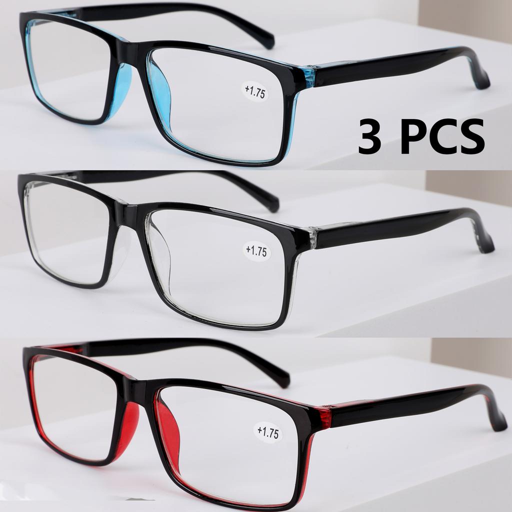 3 PCS Classic Reading Glasses Blue Light Blocking Fashion Readers Spring Hinge with Pattern Print Eyeglasses