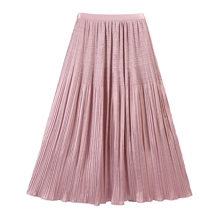

Fei Yuan Women s Early Spring Satin Accordion-Pleat Midi Skirt in Taro Purple, 2026 Collection One size