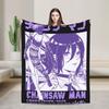 Chainsaw Man Reze Japanse Flanellen Deken Zacht Warm Plaid voor Buitenpicknick Comfortabel Bedsprei Sofa Bed Cover