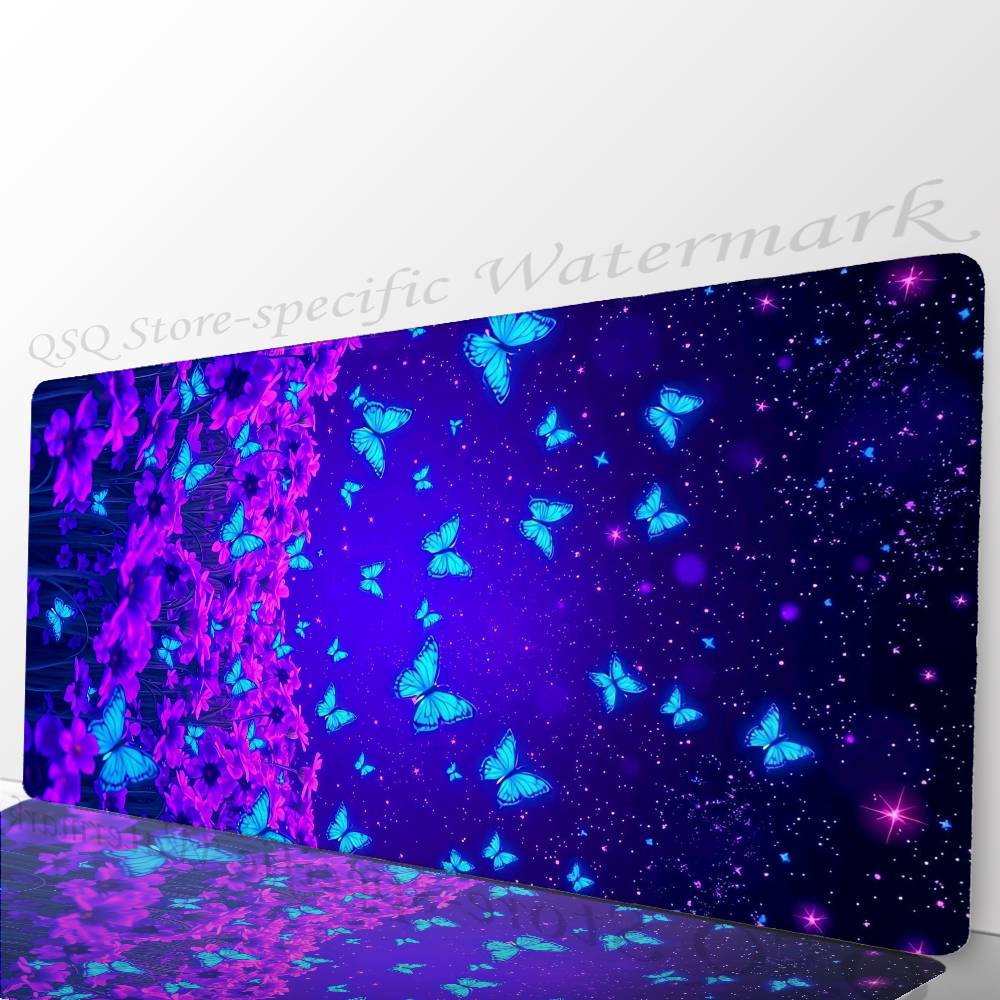 Magical Colorful Butterfly Mousepad Non-slip Suitable For Office Computers Laptops E-sports Game Desk Mats XXL Keyboard