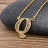 Nidin Light Luxury A-Z 26 Letters Necklace Zircon Pendant for Women Initials Name Necklace Fashion Party Wedding Jewelry Gift