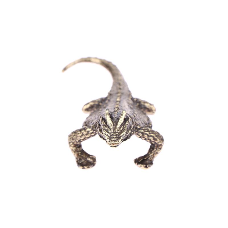 Alloy Lizard Statue Solid Animal Sculpture Desktop Ornament Simulation Animal Crafts Collection Home Decorations Accessories