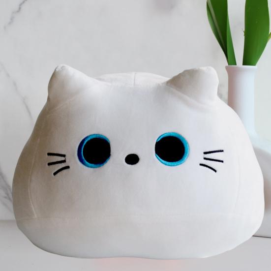 

Ярко-белая полностью наполненная плюшевая игрушка в виде кошки, мягкая игрушка-подушка для ленивых, подарок на день рождения M белый