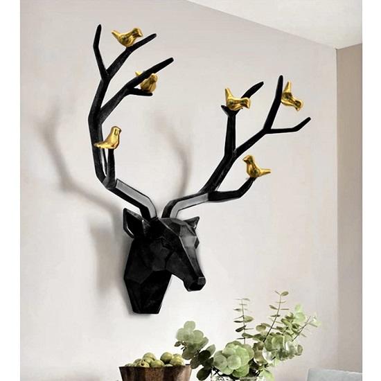 Metal Wall Mounted Deer Head Wall Hanging Home Decoration Perfect for Living Room Hotel Restaurant Bedroom