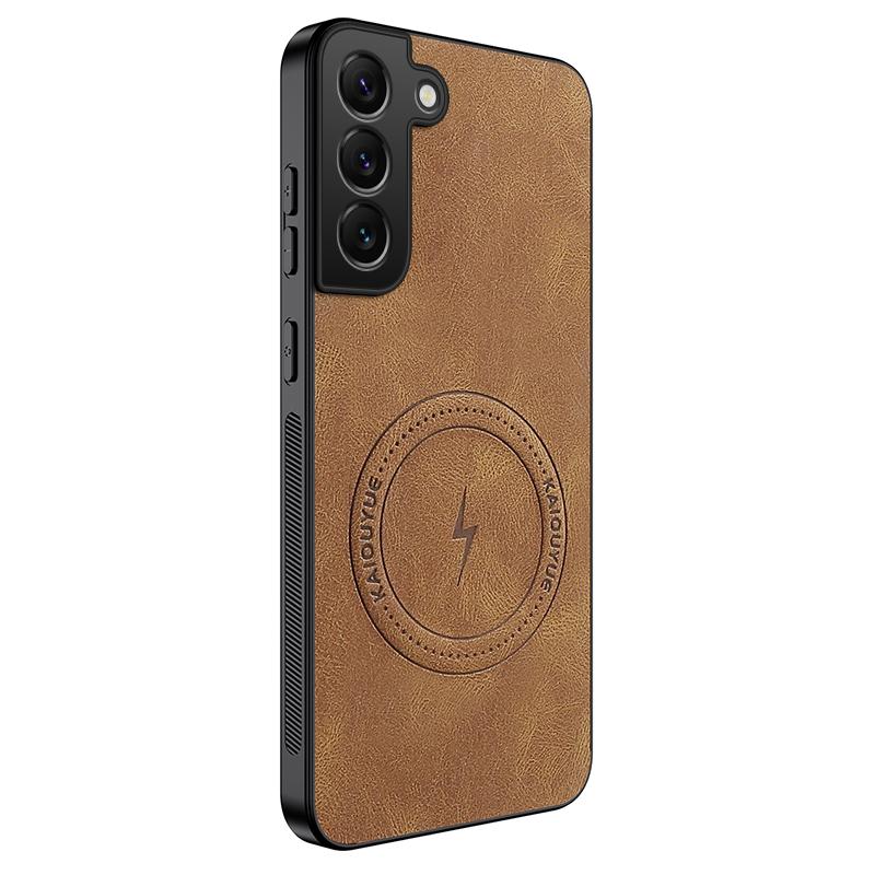 New Leather Matte Frosted Magnetic Phone Case For Samsung Galaxy S21 S22 S23 FE S24 Plus S25 Edge Shockproof Bumper Soft Cover