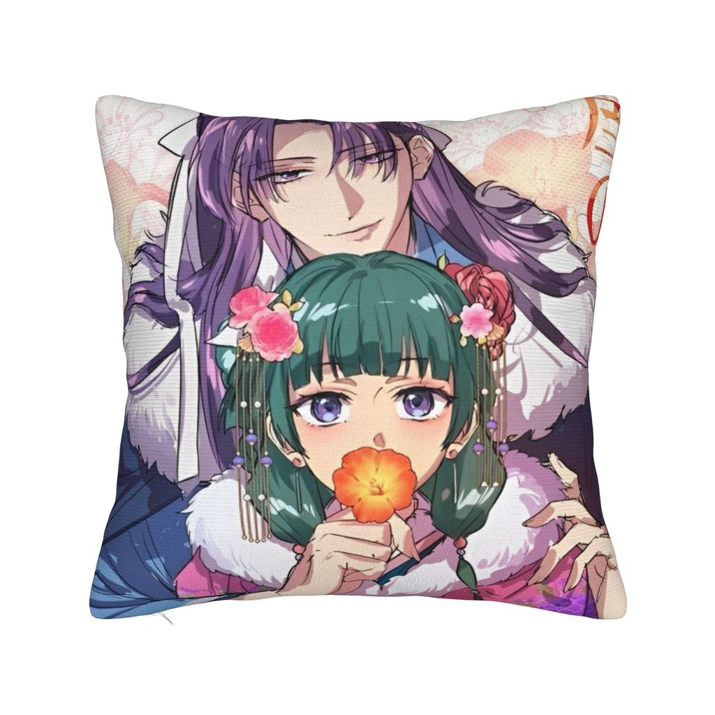 Maomao Anime Square Pillow Cases The Apothecary Diaries Cushion Cover Creative Polyester Decorative Pillowcase for Sofa 4040cm
