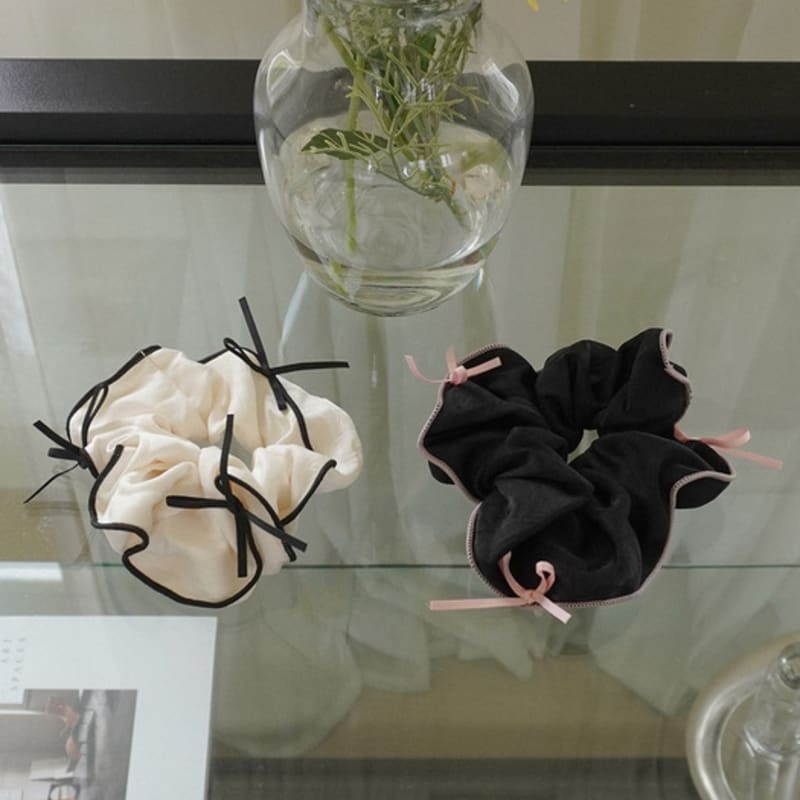gemade Noir ribbon scrunchie #G008